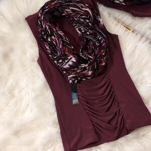 White House Black Market Burgundy Wrap & Scarf
